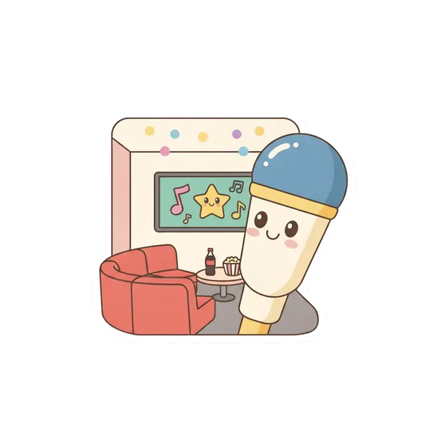 Illustration of 노래방, a Korean karaoke room
