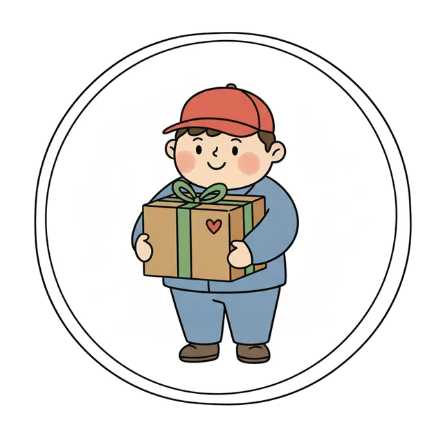 Illustration of 배달, Korean food delivery