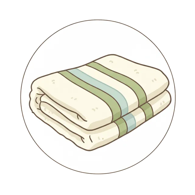 Illustration of 수건, a towel