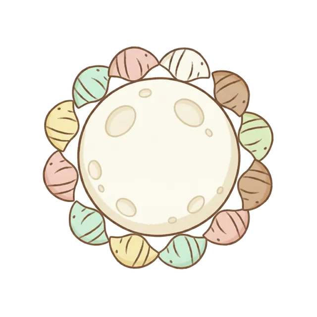 Illustration of 추석, the Korean autumn harvest festival