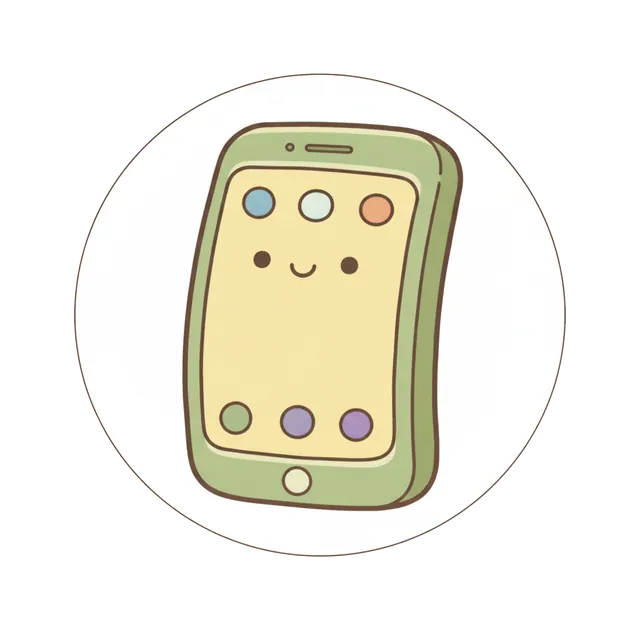 Illustration of 휴대폰, a mobile phone
