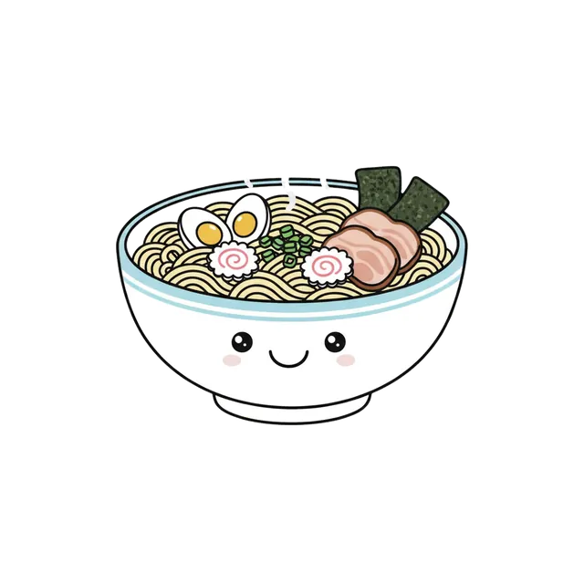 Illustration of 라면, instant noodles