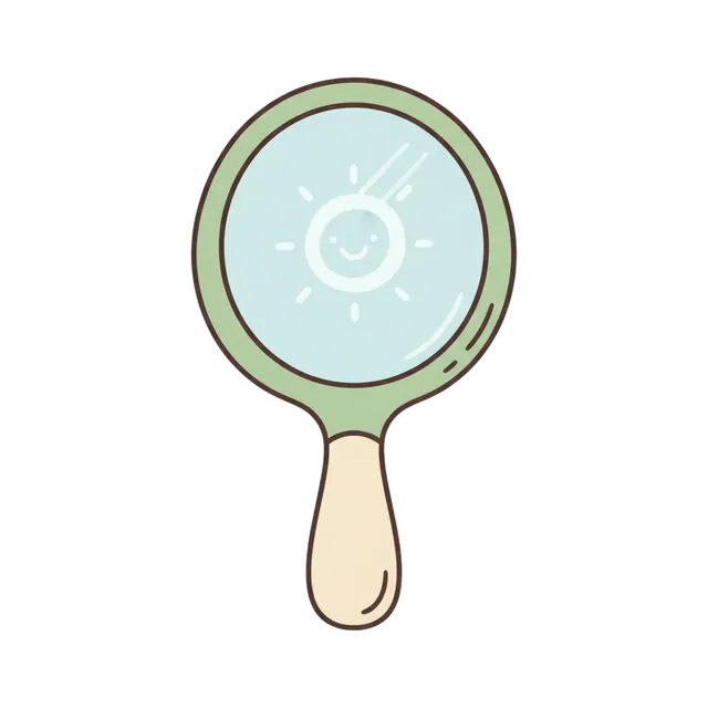 Illustration of 거울, a mirror