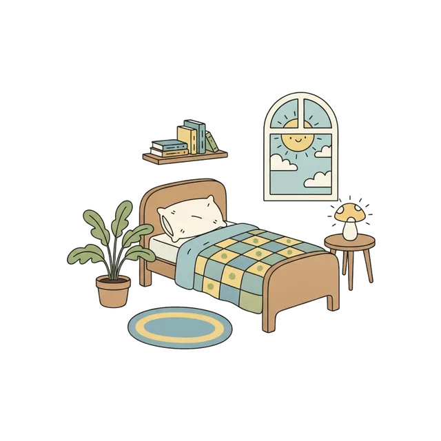 Illustration of 방, a room