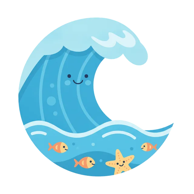 Illustration of 바다, the sea