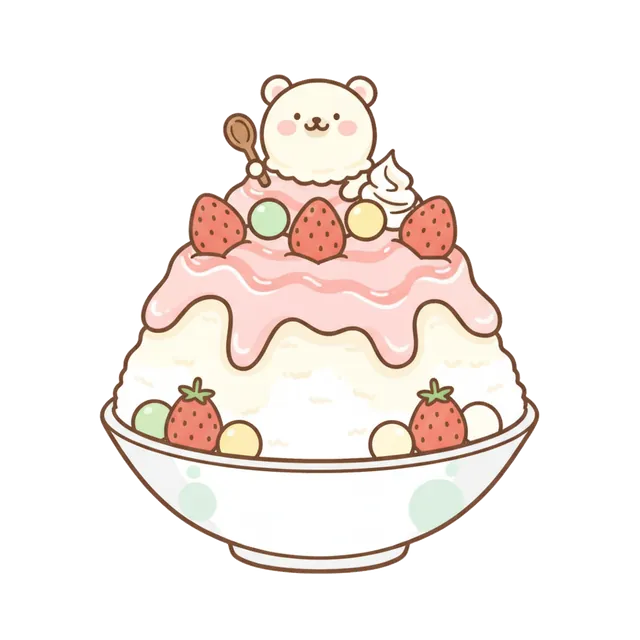 韓国のかき氷、빙수のイラスト