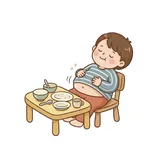 배부르다